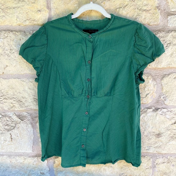 Calvin Klein Jeans green and white striped top - Picture 2 of 11